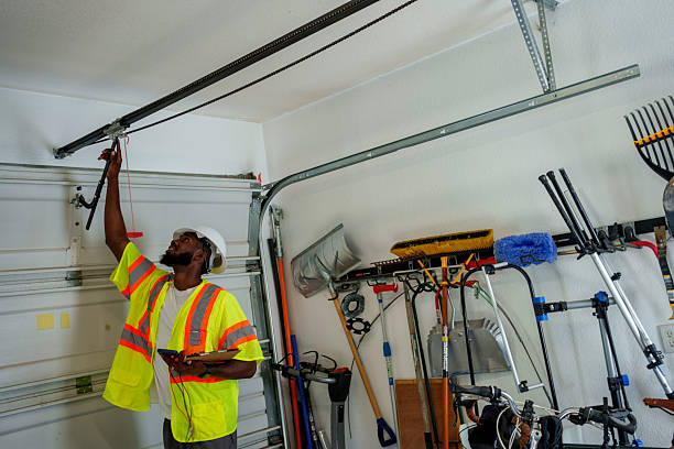 Professional Garage Door Panel Replacement technician working in Woodside, PA